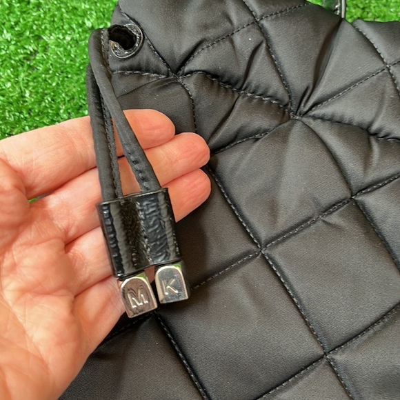 Michael Michael Kors BlackNylon Quilted Tote with Silver MK ACCENTS - Picture 4 of 11
